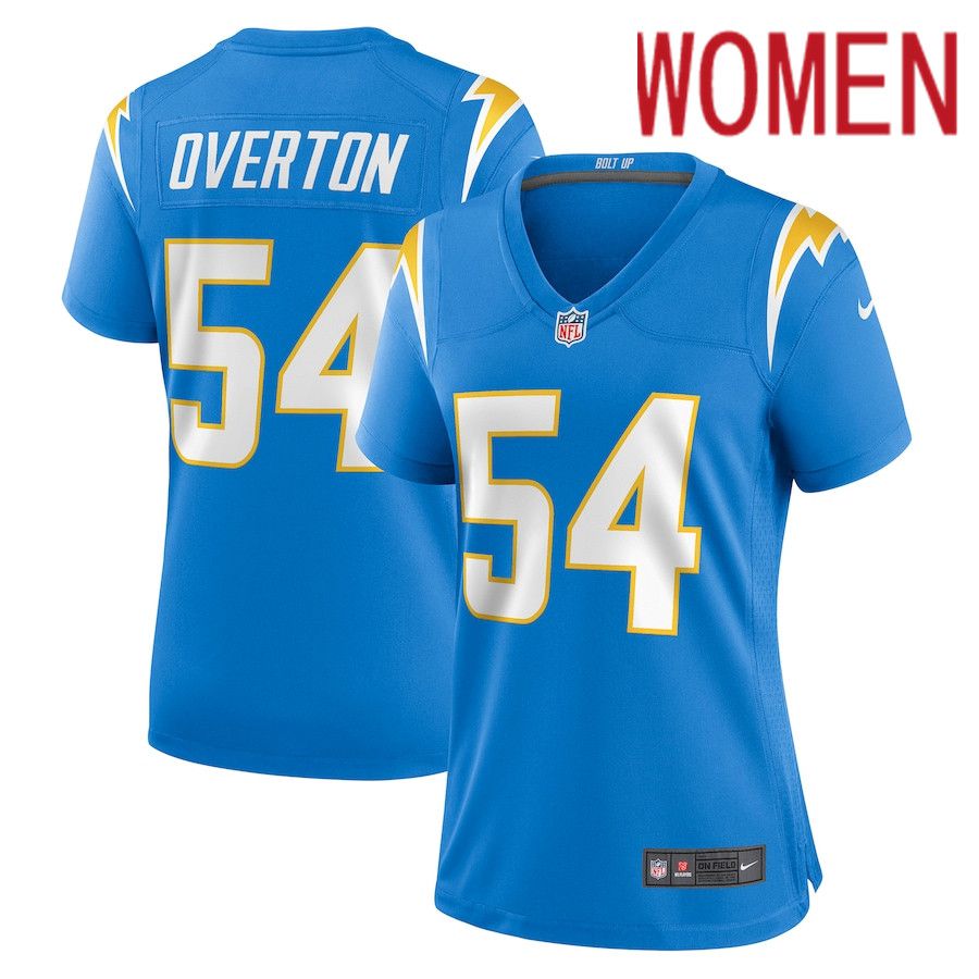 Women Los Angeles Chargers #54 Matt Overton Nike Powder Blue Game NFL Jersey->women nfl jersey->Women Jersey